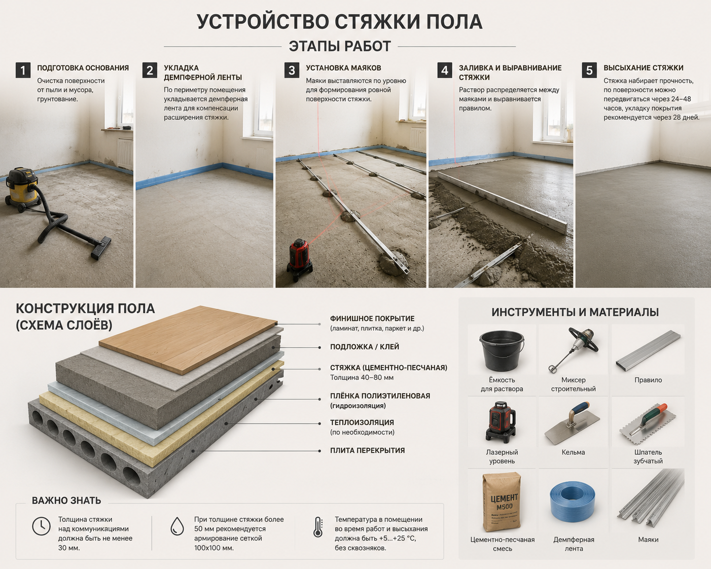 Черновой пол своими руками